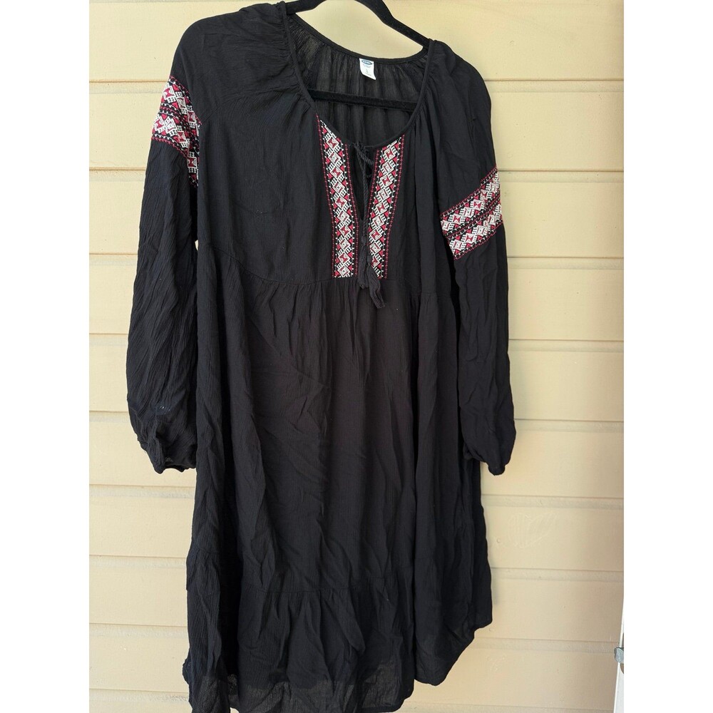 Old navy size L black long sleeve boho dress